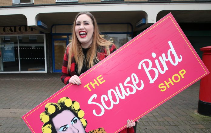 Steph Bannister, aka Scouse Bird Problems, outside her new premises in Crosby Village.