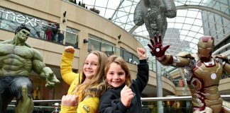 Chloe Tat, aged 9, and sister Sophie, 7, at Trinity Leeds